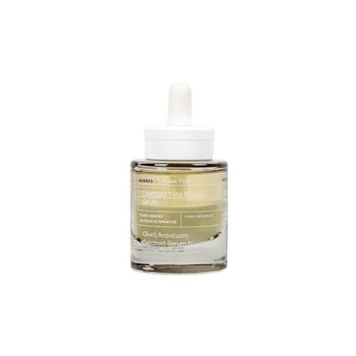 KORRES Black Pine Night Serum for Face, Mature Skin with Plant-Derived Glycolic Acid Alternative, Bi-Phase Treatment to Smooth & Firm Skin, Vegan Facial Serum, 1.01 fl oz, Stocking Stuffer
