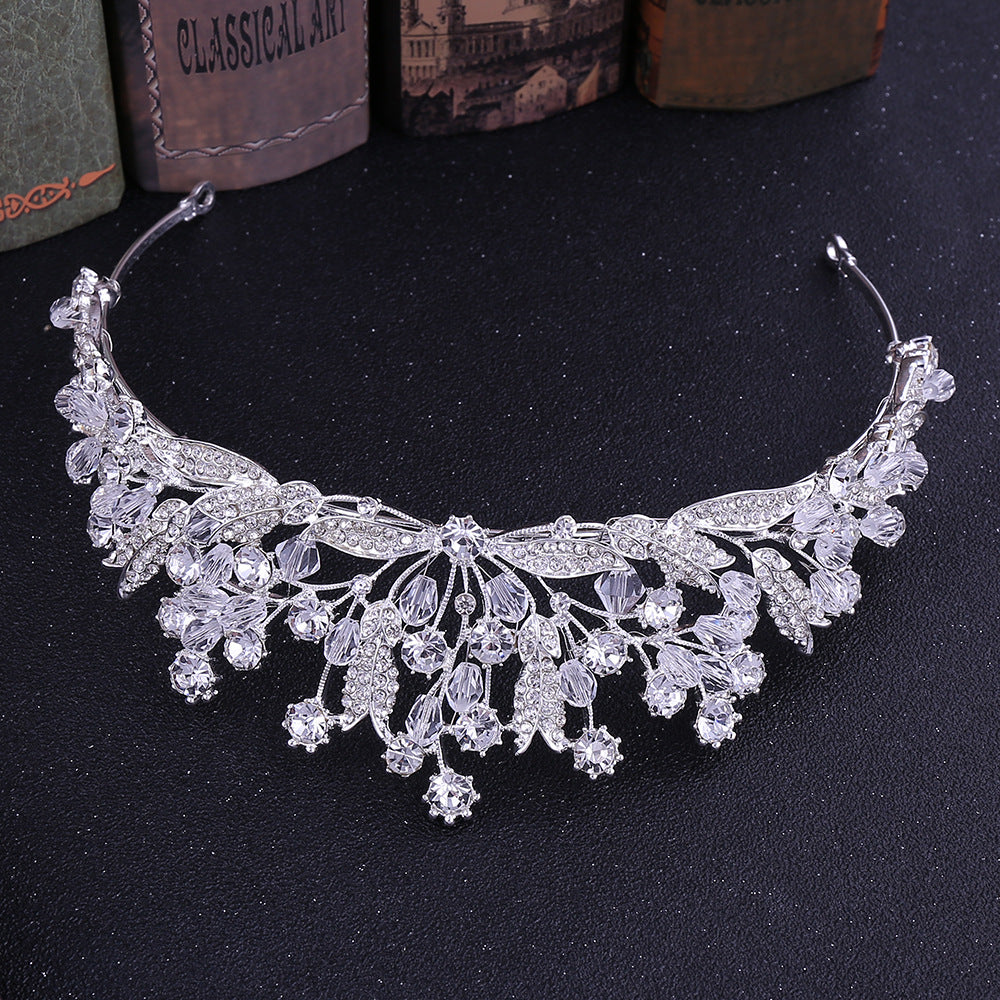 Vintage Rhinestone Crown Hair Accessory Handmade for Women