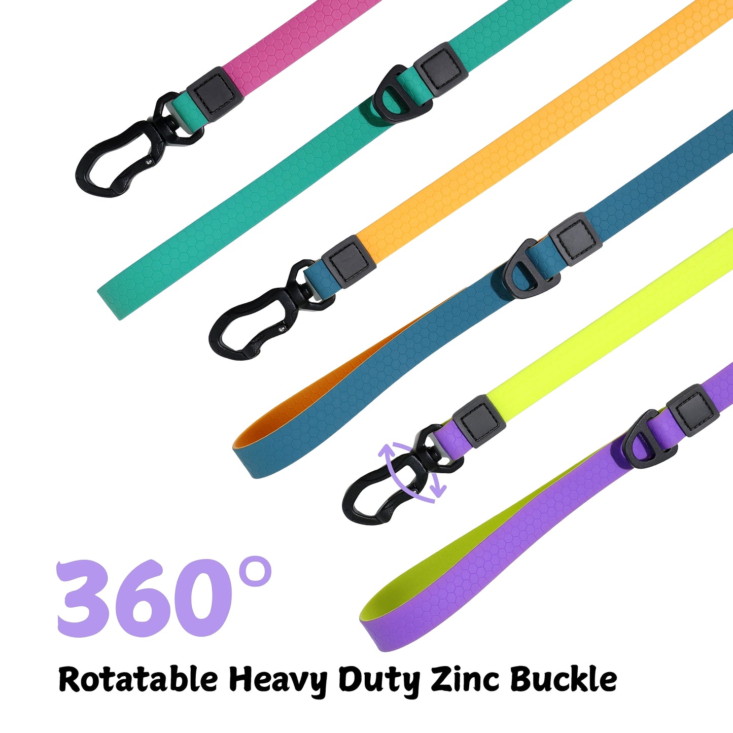 Honeycomb Embossed Dual-Color Pet Leash Set Waterproof & Wear-Resistant