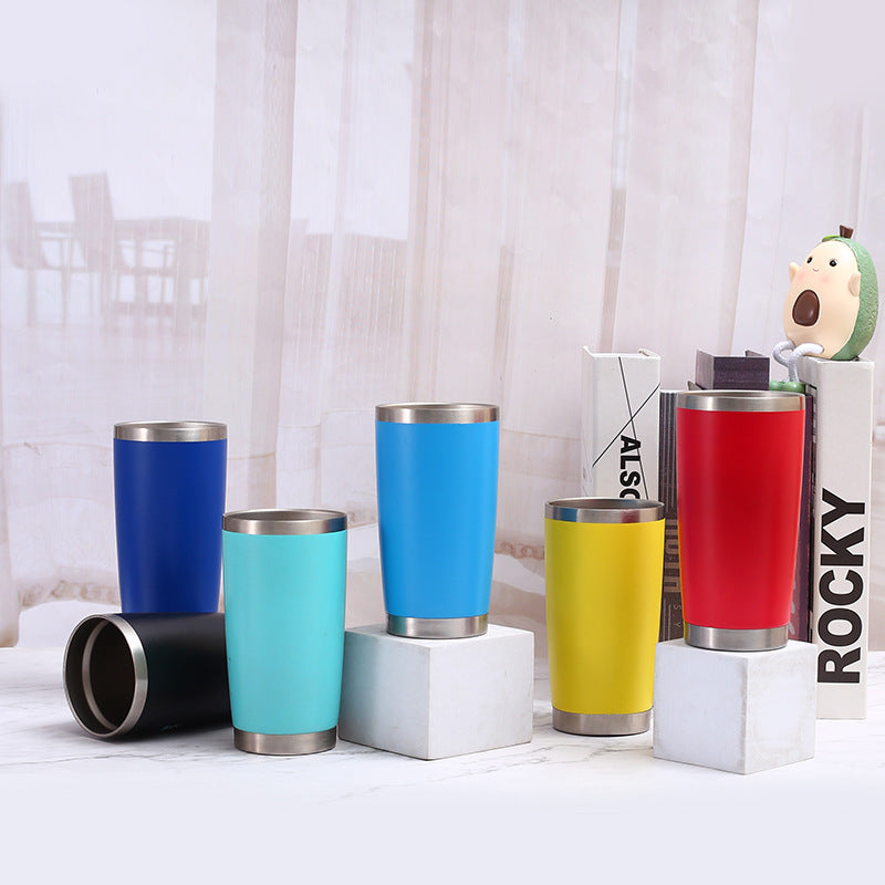 20oz Double-Wall Stainless Steel Car Mug - Vacuum Insulated Drinkware