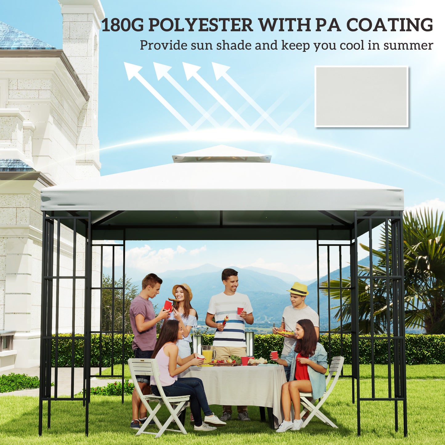 Replacement Canopy Top for 10x10 Gazebo - Cream White
