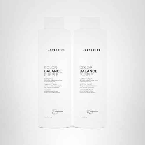 Joico Color Balance Purple Shampoo and Conditioner | For Cool Blonde or Gray Hair | Eliminate Brassy Yellow Tones | Boost Color Vibrancy & Shine | UV Protection | With Rosehip Oil & Green Tea Extract