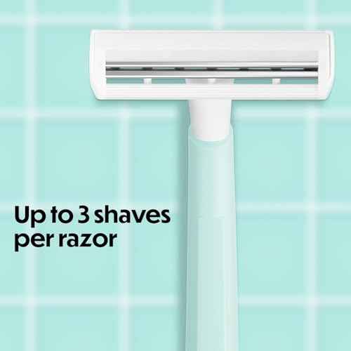 BIC Silky Touch Women's Disposable 2 Blade Razors, Pretty Pastel Colors with Slim Heads, 40-Pack