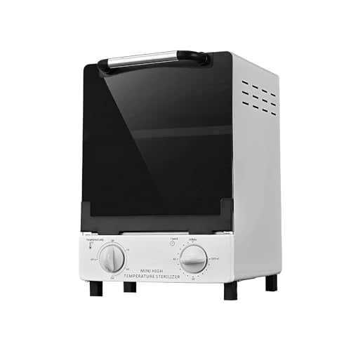 High Temperature Sterilizer, Large Capacity Dry Heat Stainless Steel Sterilizer with Temp and Timer Control, Max timing 60min, Max temperature 250¡É (482¢µ), With Stainless Trays, 110V power