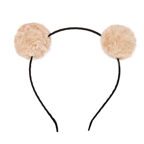 Faux Fluffy Rabbit Fur Ball Cat Ears Panda Hair Hoop Headband Xmas Party Cosplay