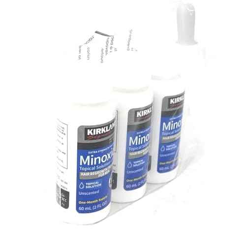 Minoxidil-5% Extra Strength Hair Regrowth for Men, 3 Count, 2 Ounce Bottles