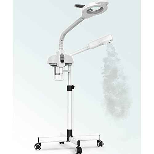 TASALON Professional 2 in 1 Facial Steamer With 5X Magnifying Foldable Arm, Ozone Mist Steamer for Face, Salon Spa Beauty Skin Care Equipment