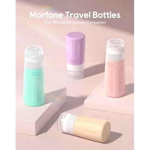 Morfone 16 Pack Travel Bottles Set for Toiletries, TSA Approved Travel Containers Leak Proof Silicone Squeezable Travel Accessories 2oz 3oz for Shampoo Conditioner Lotion Body Wash (BPA Free)