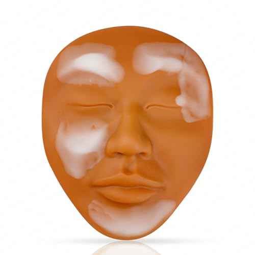 3D Vitiligo Skin Camouflage Tattoo Practice Face ? Premium Silicone Full Face Practice Skin for Permanent Makeup, Perfect for Tattoo Artists and Beginners