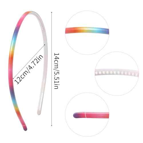 Fishdown 10pcs Plastic Headbands for Women with Teeth£¬Skinny Headbands for Women Girls Non Slip Effortless Thin Plastic Headband