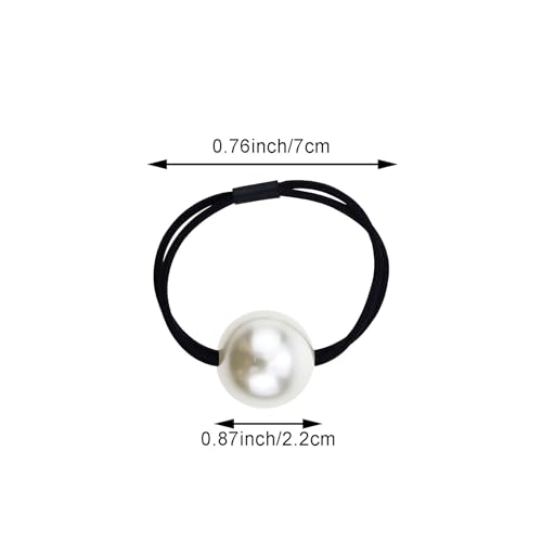 8PCS Pearl Hair Scrunchies for Women, Pearl Hair Ties, French Band Large Rope Pearl Ponytail Holders Hair Band Tie Single Pearl Elastic Hair Rope Decorative Hair Accessories for Women and Girls