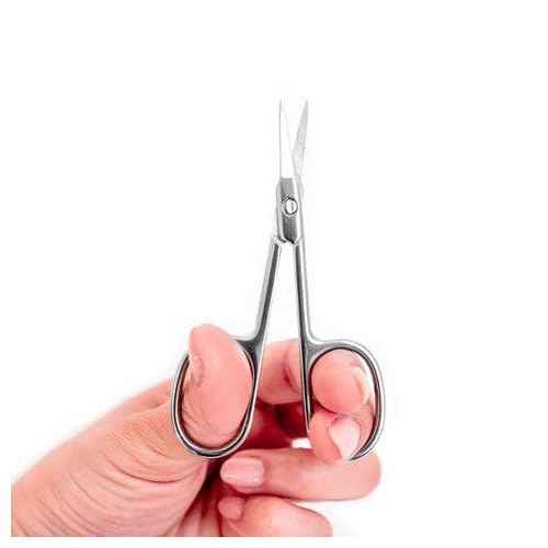 Professional Small Grooming Manicure Cuticle Scissors for Facial Hair, Nail, Moustache, Eyebrow, Eyelash, Nose, Ear, Beauty, Men and Women, Stainless Steel