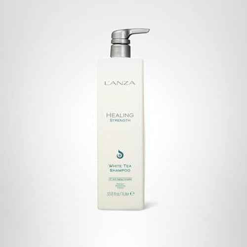 L'ANZA Healing Strength Shampoo For Dry, Damaged Hair, Daily Shampoo that Strengthens, Repairs Damage, Moisturizing, Boosts Shine, Gentle Cleanse, Color Safe Anti-Humidity, Sulfate Free (33.8 Fl Oz)