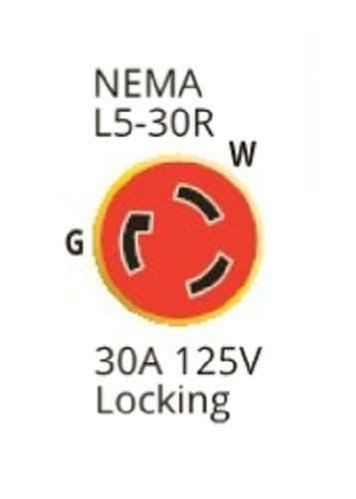 Marinco 25SPPW Cordset, 30A 125V, 25', White