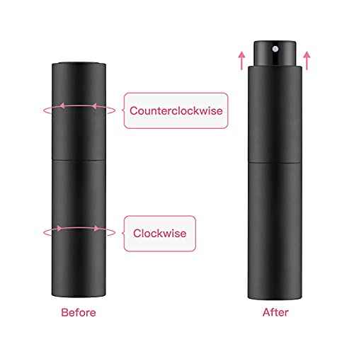 Tekson 10ml Travel Perfume Atomizer Refillable, Mini Cologne Spray Bottle Empty, Small Coffee Spray Bottle (Black)