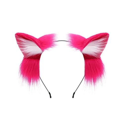 Handmade Fur Fox Wolf Cat Ears Headwear Fancy Dress Cosplay Animal Furry Ears Head Accessories for Halloween