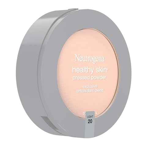Neutrogena Healthy Skin Pressed Makeup Powder Compact with Antioxidants & Pro Vitamin B5, Evens Tone, Minimizes Shine & Conditions, Light 20,.34 oz