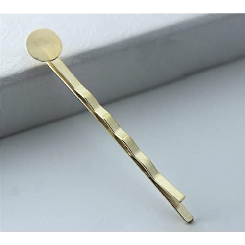55mm Bobby Pins Hair Clips with Glue On Flat Pads for DIY Craft (Gold-100pcs)