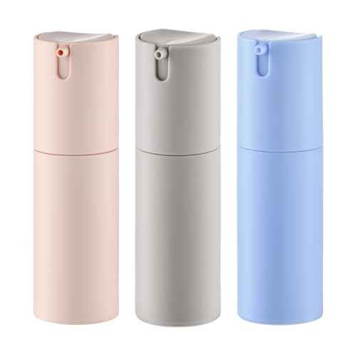 1 oz Airless Pump Bottles, Travel Lotion Container, Skincare Containers for Moisturizer(Plastic, Multicolor, 3Pcs)