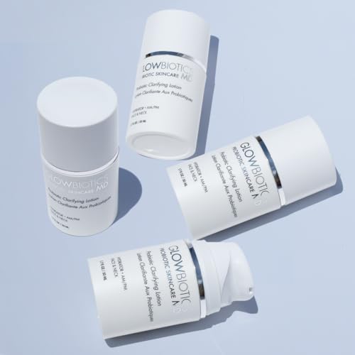 Glowbiotics Probiotic Clarifying Lotion | Oil Control Moisturizer for Oily, Acne Prone & Combination Skin | Reduces Shine & Soothes Redness with Hyaluronic Acid & Smart Peptides | 1.7 fl oz