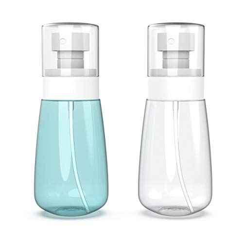Pack 2 Small Spray Bottle Travel Size 2oz/60ml - Fine Mist Mini Empty Spray Bottles - Leak Proof - for Toners, Face & Hair Mist
