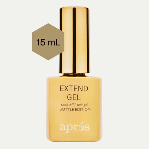 Apres Nail Extend Gel Gold Bottle | 15mL | Premium Quality | Soft Gel, Gel-X Tips Adhesive, Easy Application, Easy Removal, Soak Off, Applicator Included