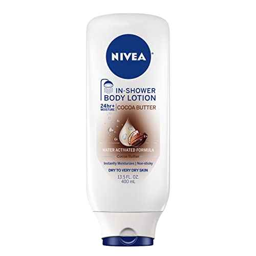 NIVEA Cocoa Butter In Shower Lotion, Body Lotion for Dry Skin, 3 Pack of 13.5 Fl Oz Bottles