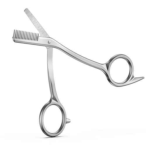 FERYES Eyebrow Trimmer Scissors with Combs, Stainless Steel Scissor & Comb in One, Precision Eyebrow Trimming Scissors for Women and Men