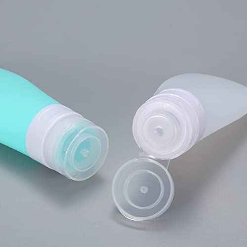 2 Pcs Silicone Travel Bottles,1.3oz Leak Proof Refillable Squeeze Containers with Transparent Carry Bag,Small Empty Travel Size Bottles for Shampoo,Conditioner,Lotion,Toiletries