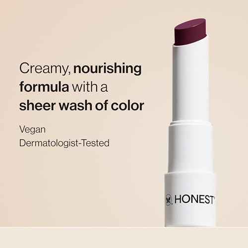 Honest Beauty Moisturizing Vegan Tinted Lip Balm | Antioxidant-rich Acai Extracts + Avocado Oil | Paraben Free + Cruelty Free | Plum Drop