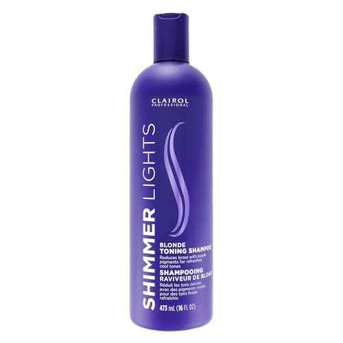 Clairol Professional Shimmer Lights Purple Shampoo | Neutralizes Brass & Yellow Tones | For Blonde, Silver, Gray & Highlighted Hair