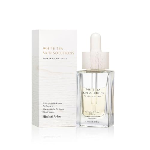 Elizabeth Arden White Tea Skin Solutions Fortifying Bi-Phase Oil Face Serum, Fine Lines and Wrinkles Treatment, Brightening Formula, 1.0 fl oz (Pack of 1)