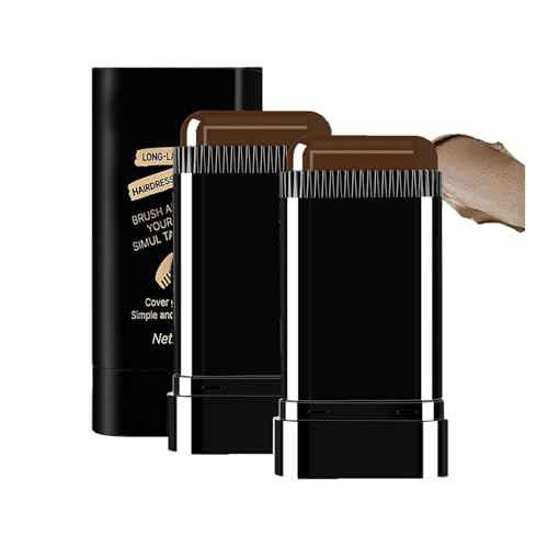 2-in-1 Hair Color Stick & Comb, Long-Lasting Waterproof Color,Sweat-Proof, Quick Root Touch-Up, Coloring Tool ? For Women & Men (2-Pack-BROWNISH BLACK)