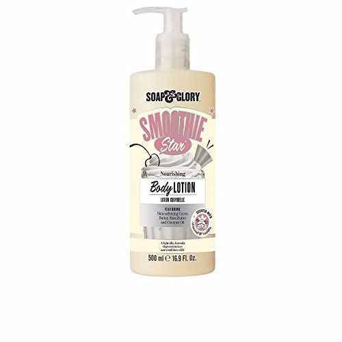 Soap & Glory Smoothie Star Body Lotion for Women - Deep Moisture Body Moisturizer with Shea & Cocoa Butter, and Coconut Oil - Almond & Vanilla Scented (16.9 fl oz)