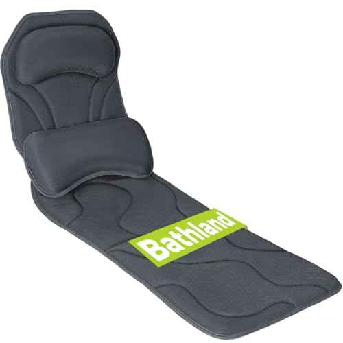 Full Body Bath Pillow for Tub - Extra Long & Thick Tub Pillow with Head, Back & Lumbar Support, 168 Non-Slip Suction Cups, Soft 5D Mesh Spa Cushion, Fits All Tubs-Gift for Soaking(Gray)