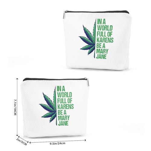 Makeup Cosmetic Marijuana Bag for Women Green Leave Cosmetic Bag Weed Gifts Gag Gifts for Women Friend Coworker Friendship Birthday Graduation Gifts Travel Toiletry Organizer