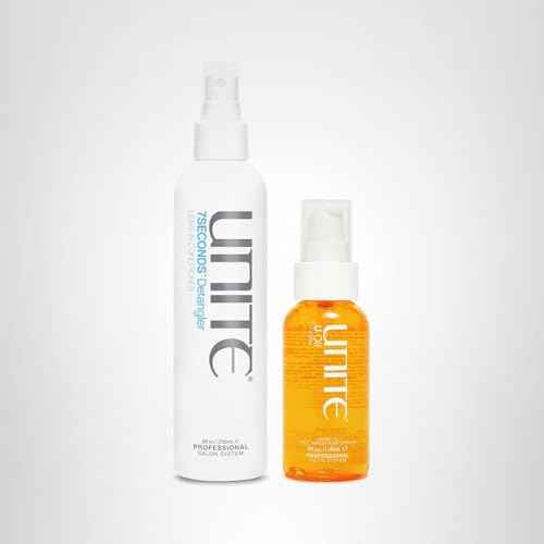 UNITE Hair – 7SECONDS Detangler & U Oil – Argan Oil – Tame Frizz, Shine, Protect UV/Heat, 8oz, 4oz