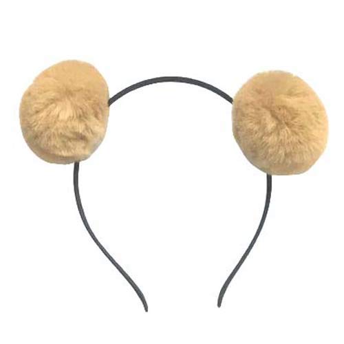 Headband Bear Ears Soft Ball Hairband Headwear Halloween Costume for Girls Women