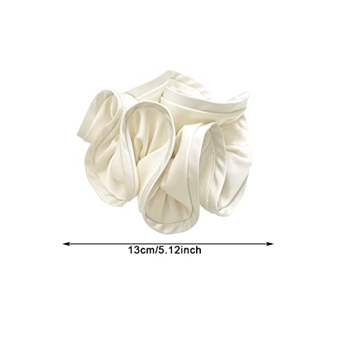4 PCS Oversized Satin Scrunchies,Soft Silk Elastic Hair Band Fashion Headbands Ponytail Holder Scrunchies for Women Ladies (Style 1)