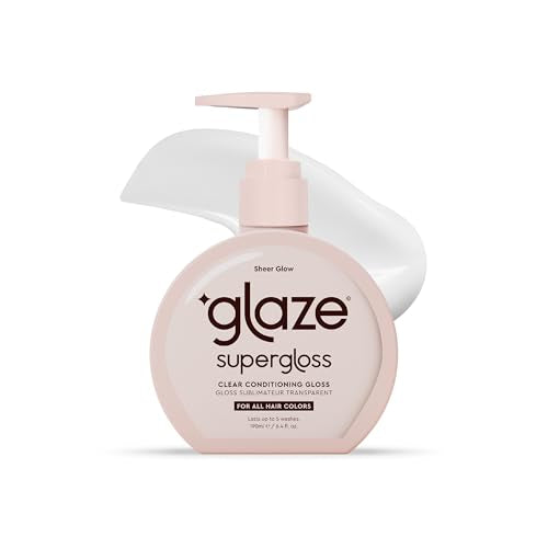 Glaze Supergloss Sheer Glow Clear Conditioning Gloss With Dispensing Pump ? Transparent Hair Gloss For All Hair Types & Colors ? Boosts Color, Shine & Lightweight Hydration - 6.4 Fl Oz