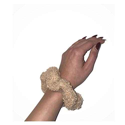 Guiyal 5 Pack Teddy Scrunchies, Premium Sherpa Scrunchy Elastic Hair Bands for Girls, Trendy Womens Hair Accessories (5 Colors)