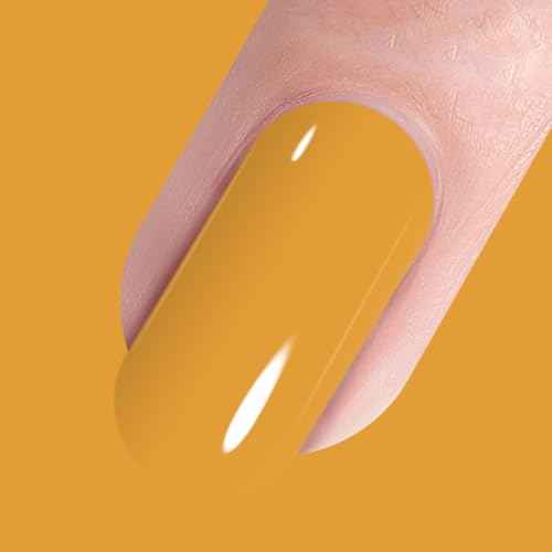 Vishine Mustard Gel Nail Polish, 1Pcs 16ml Mustard Gel Polish Yellow Color Nail Polish Gel High Gloss Soak Off U V Gel Nail French Nail Manicure Salon DIY L267