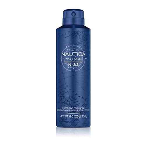 Nautica Voyage N-83 Deo Body Spray 6 fl oz (Pack of 1), Notes of Spicy Mint, Cardamom, and Musk, Men's Fragrance, Long Lasting, Everyday Fragrance