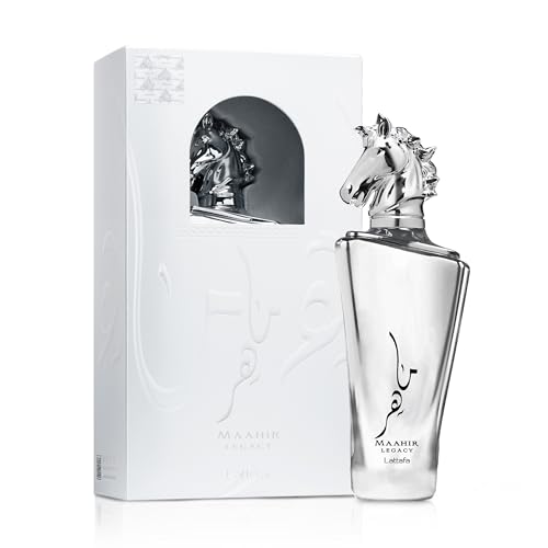 Lattafa Maahir Legacy - Aromatic Spicy, Citrus, Amber Wood - Eau de Parfum Long-Lasting Fragrance for Men, 3.40 Ounce / 100 ml