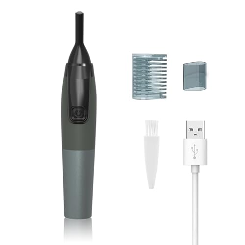 Electric Eyebrow Trimmer for Women, Nose Hair Painless Razor Removal for Men, Mini Epilator for Bikini, Remover for Face, Eye Brow, Nose Hair, Ear Hair, Chin, Peach Fuzz, Lips, Arms, Body (Black)