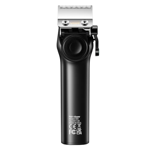 VGR 001 Professional Hair Clippers for Men, Cordless Barber Clippers for Hair Cutting, Carbon Steel Blade Hair Trimmers for Barbers, 9000RPM, LED Display, Black