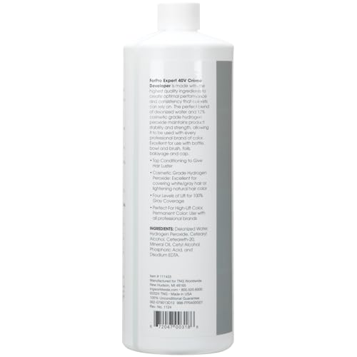 ForPro Expert 40 Volume Cr?me Developer for Hair Lightening, Gray Coverage & Color Deposit with Maximum Lift, 32 Fl Oz