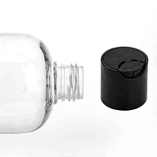 Peohud 20 Pack 16oz Clear Plastic Empty Bottles with Disc Top Flip Caps, Refillable Shampoo Bottles, Squeezable Travel Containers for Lotions, Cosmetics, Liquid Body Soap, Creams, BPA Free
