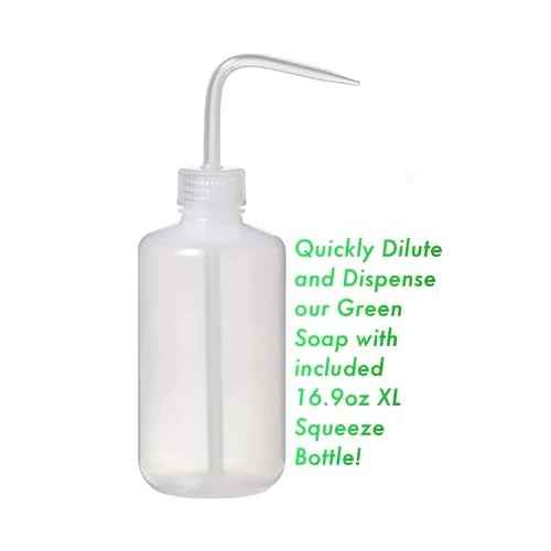 Ultra Concentrated 16.9oz Tincture of Green Tattoo Soap USP: Makes 1.3 Gallons of Green Soap with XL 16.9oz Squeeze Bottle