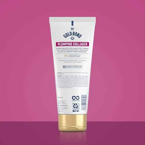 Gold Bond Plumping Collagen Body and Face Serum Lotion, Lightweight Hydrating Moisturizer with Collagen Peptide Complex, Jojoba and Grapeseed Oils to Visibly Plump Skin, Cherry Blossom Scent, 8 oz